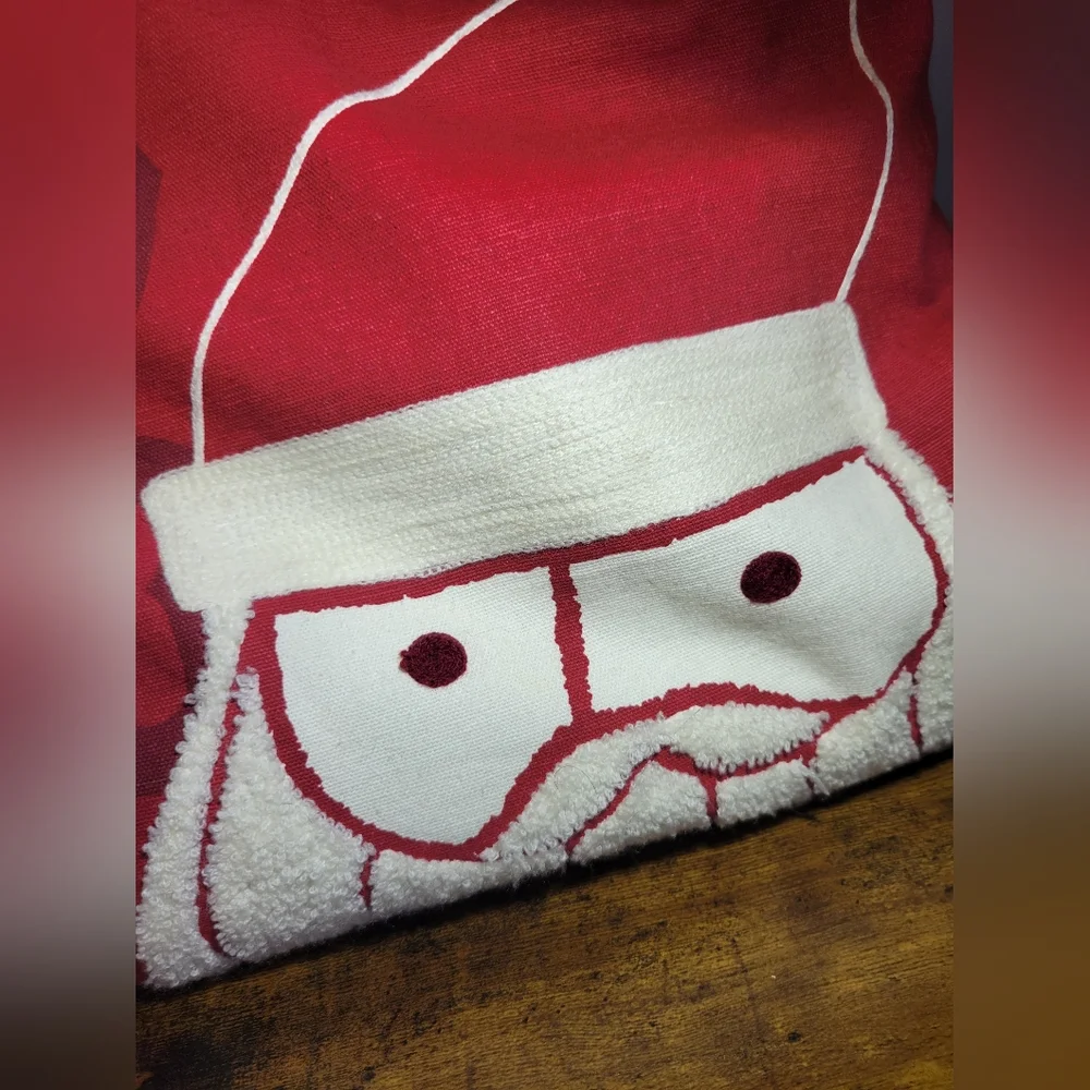 Festive Santa Throw Pillow says HoHoHo-red/white